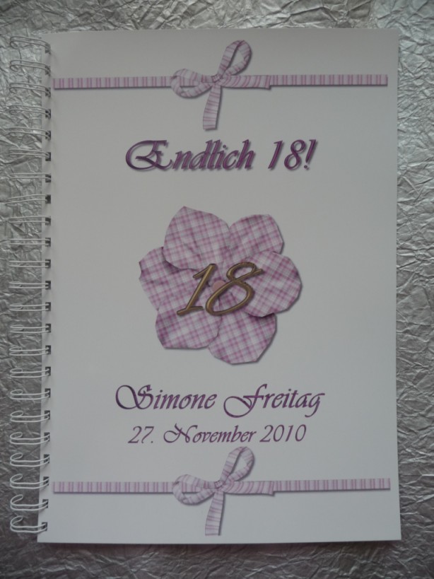 Gästebuch zum 18. Geburtstag "Blume" rosa eBay